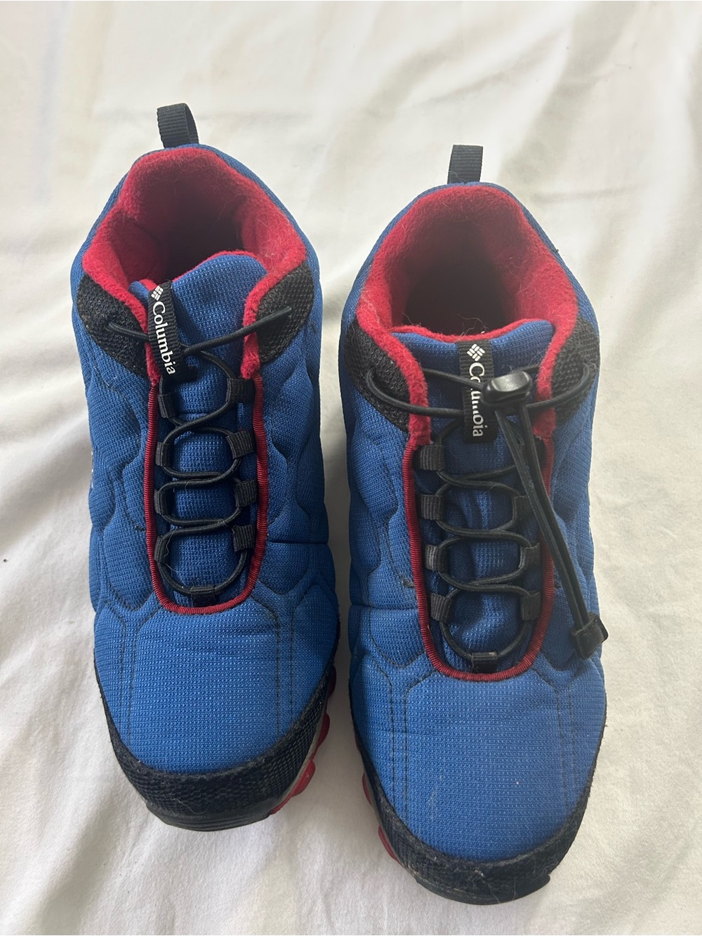 Columbia Kids' Firecamp Mid 2 Blue & Red Insulated Slip-On Shoes WATERPROOF